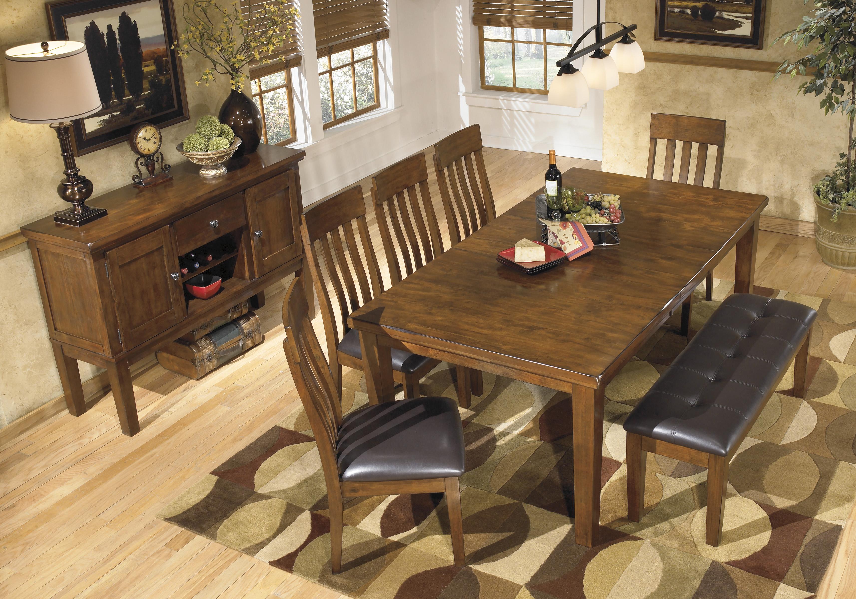 Ralene Dining Room Set W/ Bench Ralene Dining Table And Chairs And